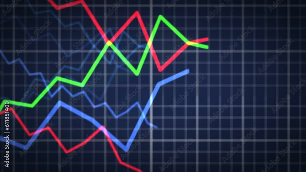 Abstract growing and falling financial graph chart background in motion. Abstract growing and falling financial graph chart background in motion.