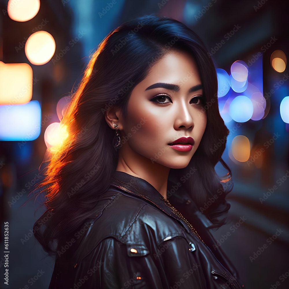 beautiful latin woman at the street night light, generative art by A.I. beautiful latin woman at the street night light, generative art by A.I.