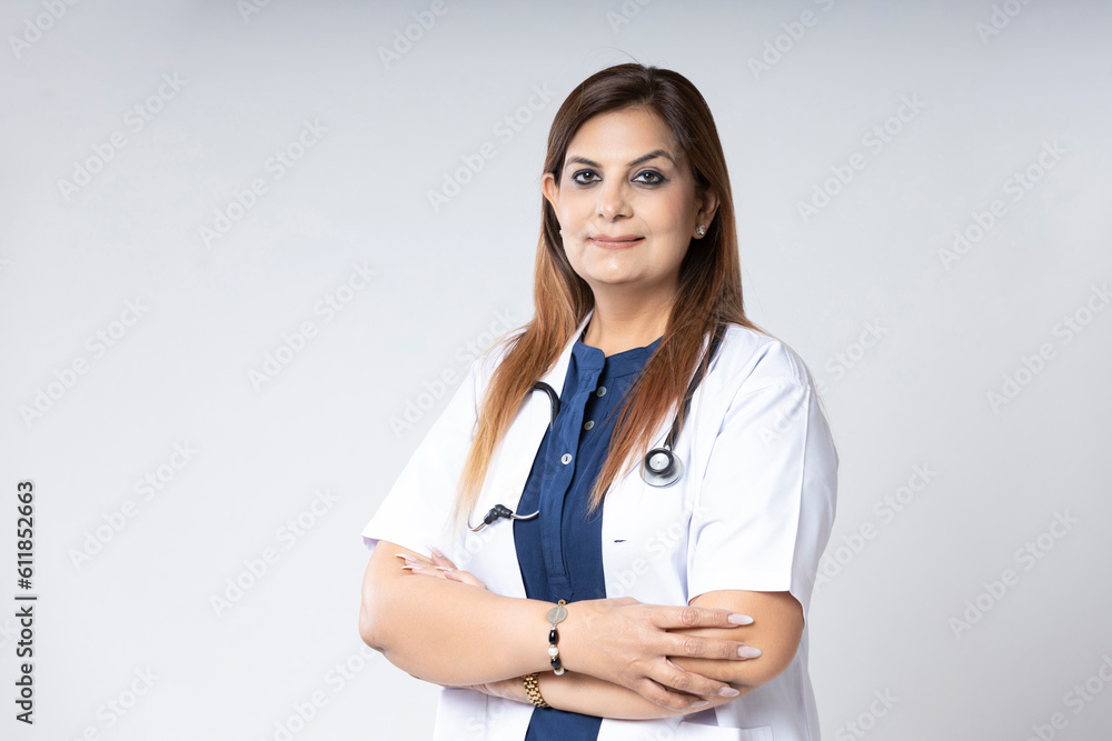 Medical concept, Indian doctor in uniform standing on white background. Medical concept, Indian doctor in uniform standing on white background.