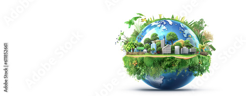 Smart city,Sustainable Living or eco friendly concepts.community design and environment.earth climate change,green energy generation.generative ai technology