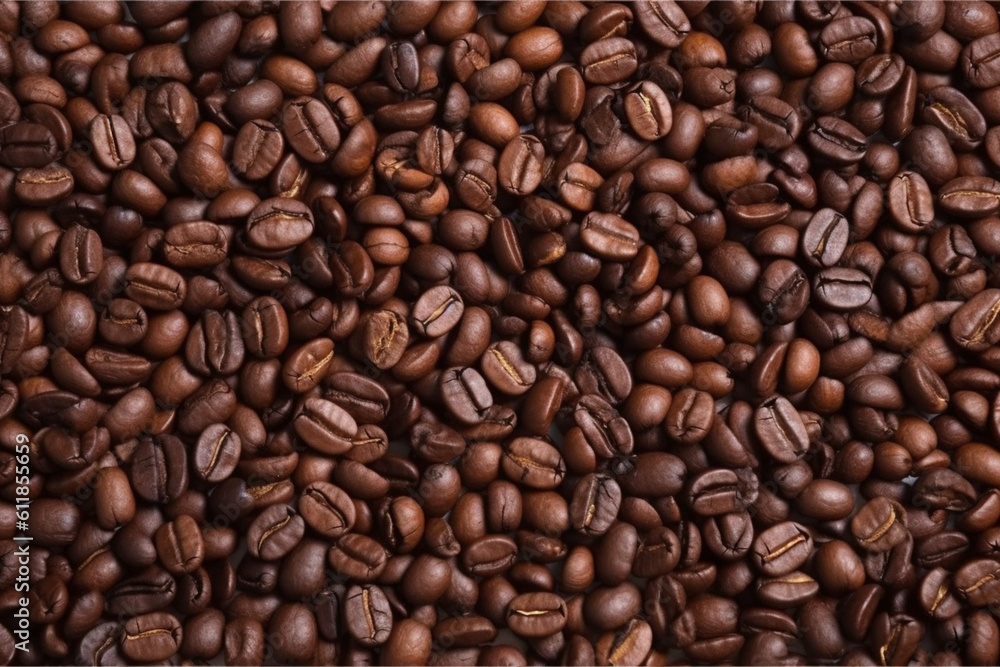 Roasted coffee beans background texture full frame