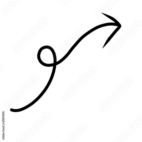 Arrow hand drawn doodle element