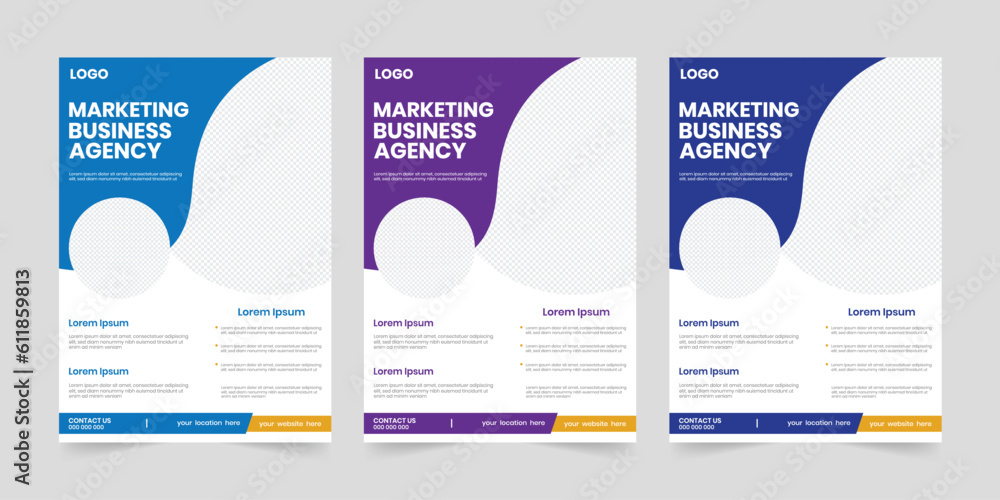 Business agency marketing a4 proposal flyer, one folded invitation business plan, annual graph report template
