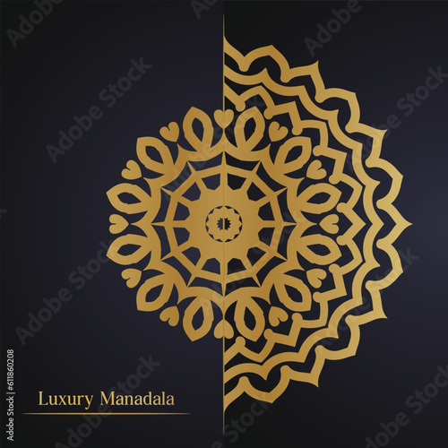  vector gradient golden mandala design