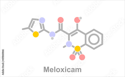 Simplified formula icon of meloxicam.