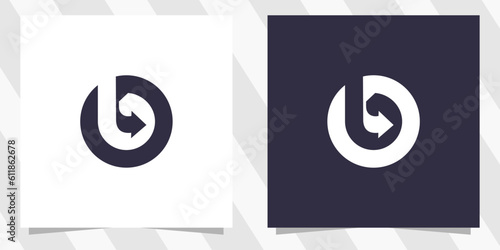 letter b with arrow logo design