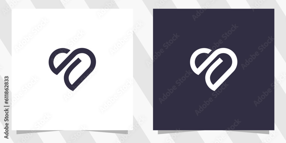letter s with love or heart logo design Stock Vector | Adobe Stock