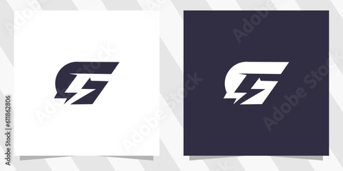 letter gs sg with flash logo design photo