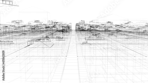 Drawing of a small town 