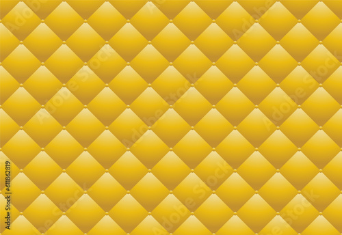 Yellow realistic upholstery leather texture background vector illustration