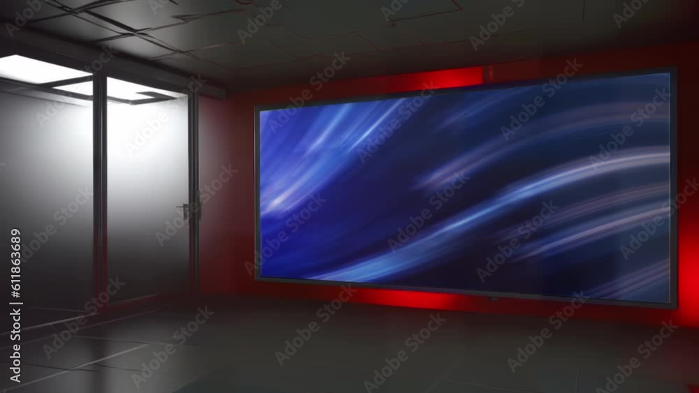 Dynamic Virtual Background Dynamic Virtual News Studio Background Loop for Green Screen Stock ...
