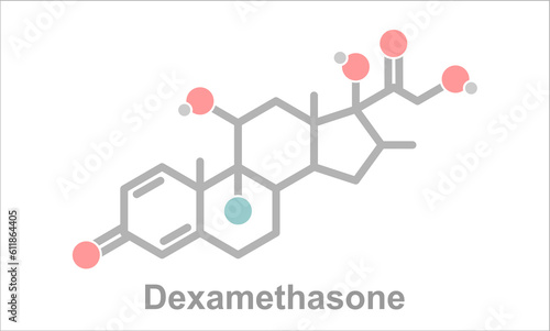 Simplified formula icon of dexamethasone. photo