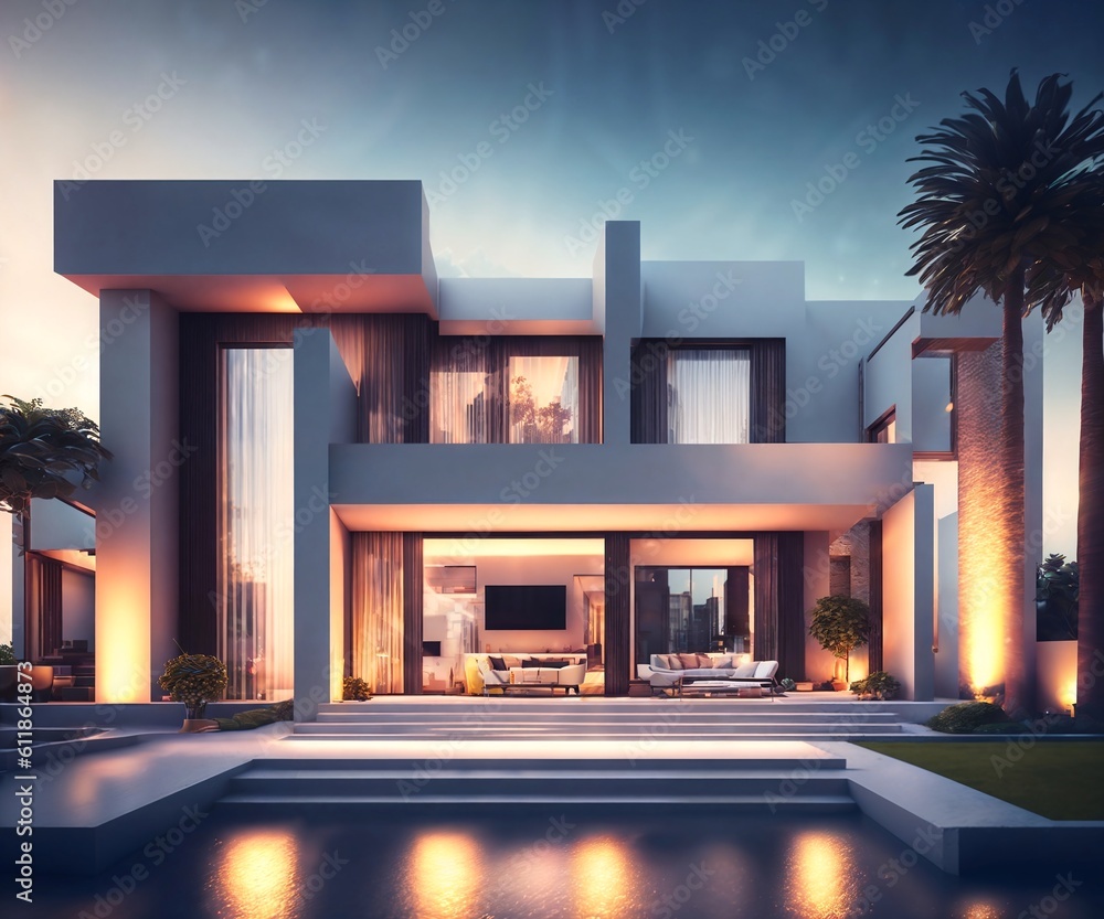 design of luxury modern house, generative AI design of luxury modern house, generative AI