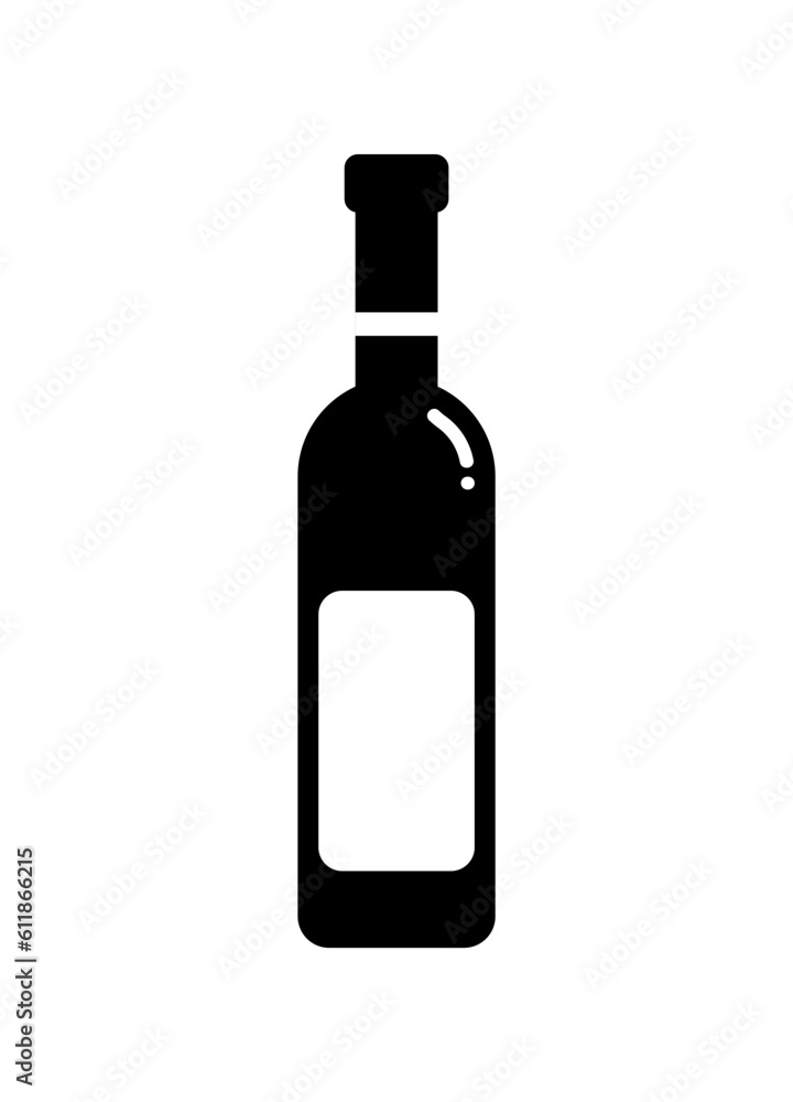 Vector element of Bottle of Wine, Glyph icon. Vector element of Bottle of Wine, Glyph icon.