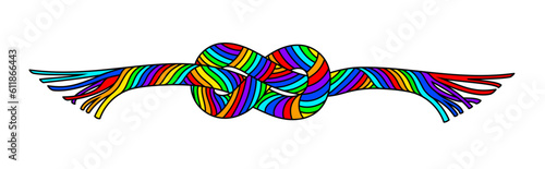 Colorful knot. Flat vector illustration with outline. photo