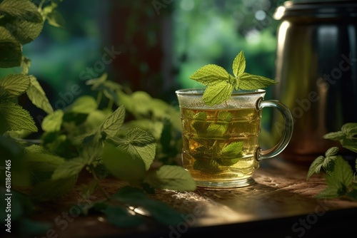 Nettle Herb Tea in a Glass