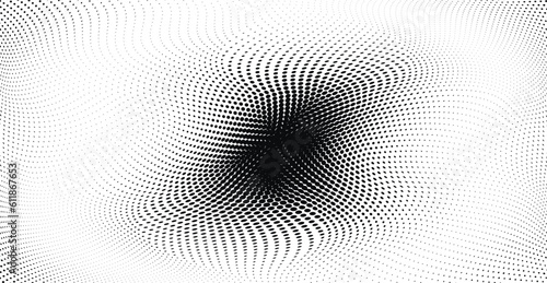 Abstract monochrome striped halftone pattern. Vector illustration