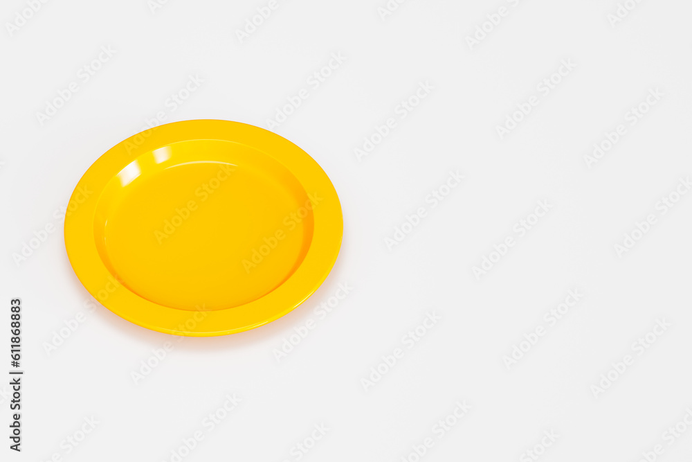 黄色い皿の3Dイラスト