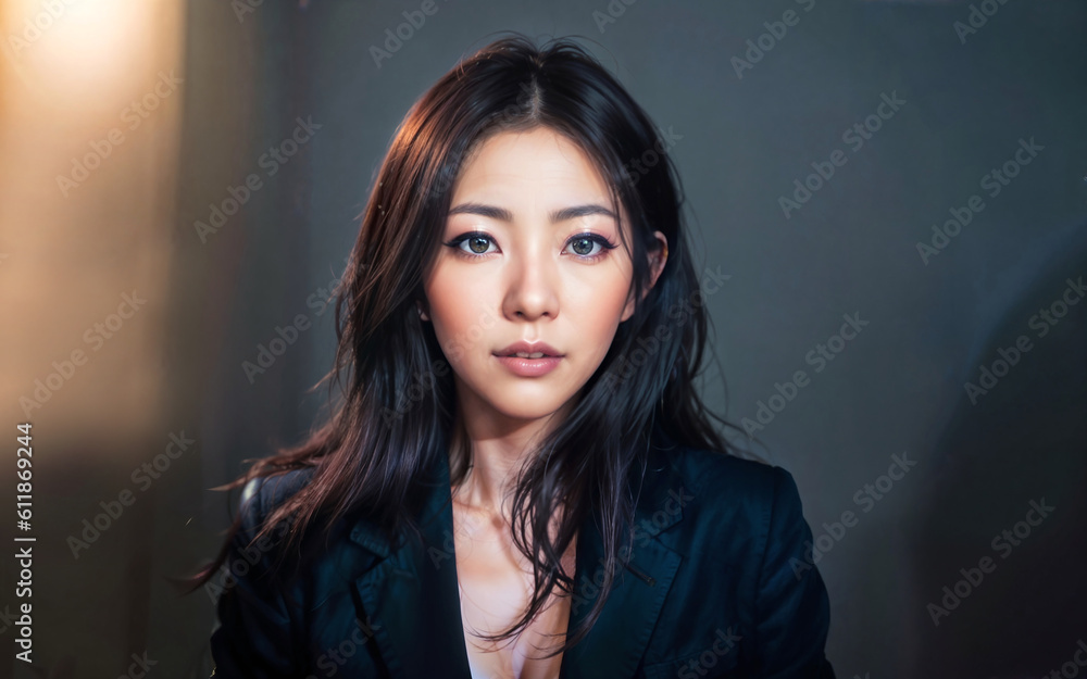 beautiful asian middle aged woman at house apartment, generative AI beautiful asian middle aged woman at house apartment, generative AI