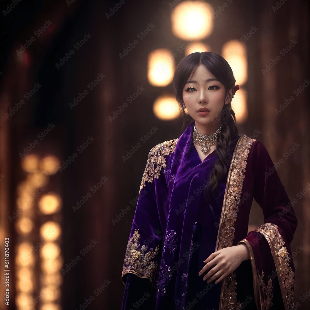 portrait photo of beautiful asian woman, generative AI