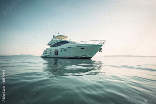 Tied luxurious yacht in the water © alisaaa