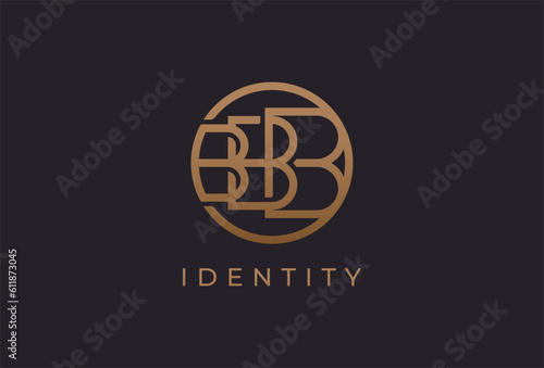 Abstract initial letter BBB logo,usable for branding and business logos, Flat Logo Design Template, vector illustration