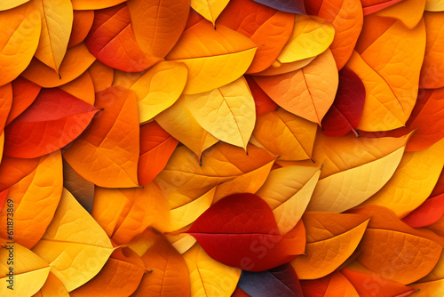 Autumn natural background with colorful leaves. AI generated