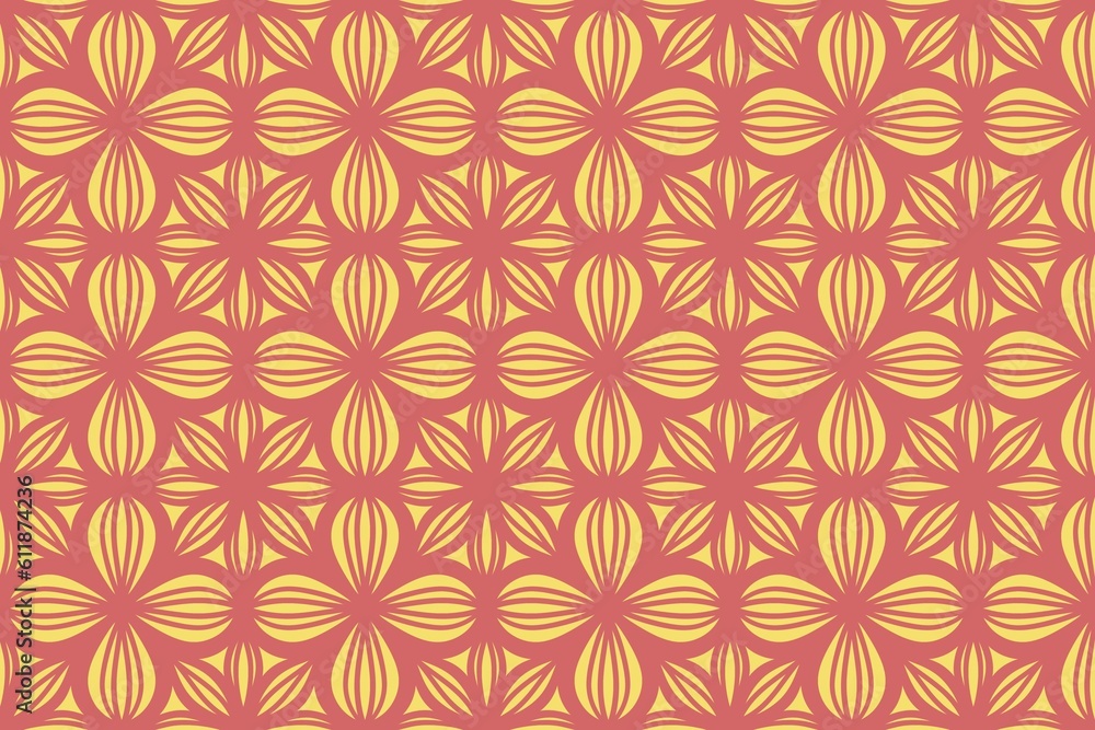 Cute Line flower background and pattern Cute Line flower background and pattern