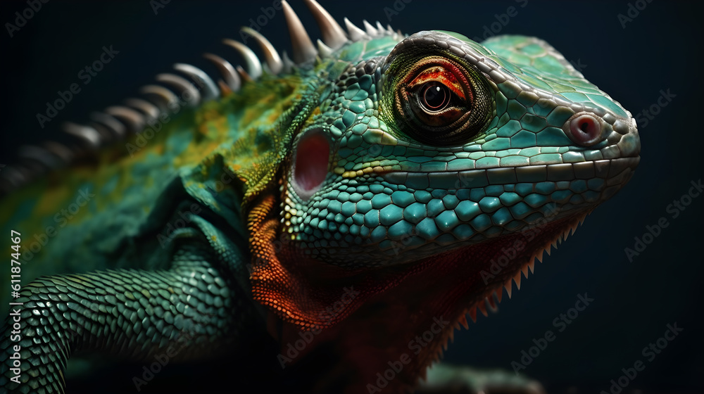 Obraz premium close up of colorful chameleon