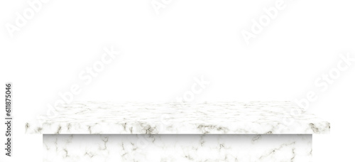 Empty marble tabletop or granite tabletop isolated on white background. marble table for presentation product. Object with clipping path