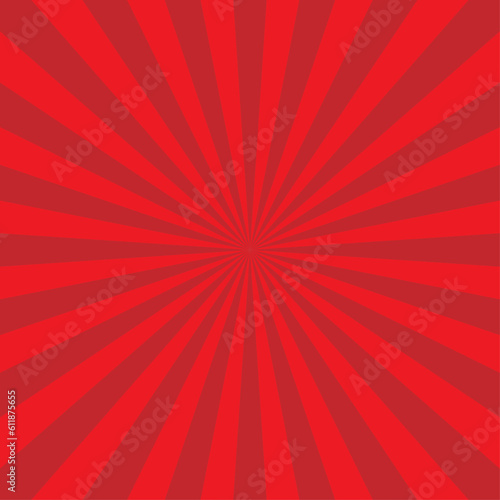 赤のサンバースト(集中線)正方形