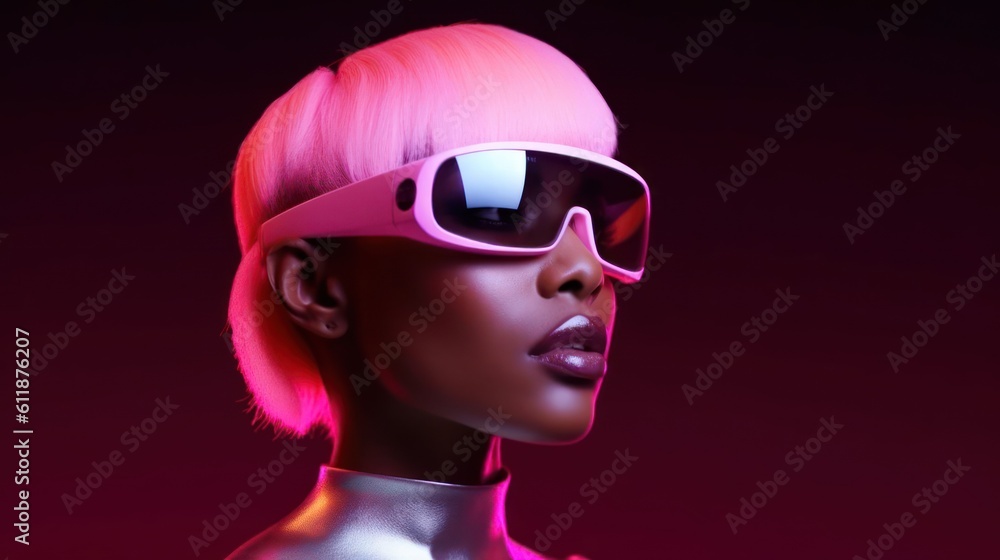 Beauty woman with VR glasses and clean Blackground. Beauty woman with VR glasses and clean Blackground.
