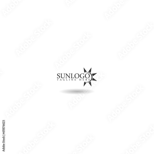 Sun logo and icon design Template icon with shadow