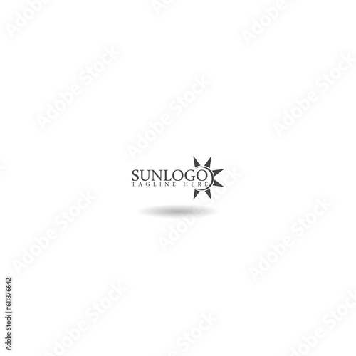 Sun logo and icon design Template icon with shadow