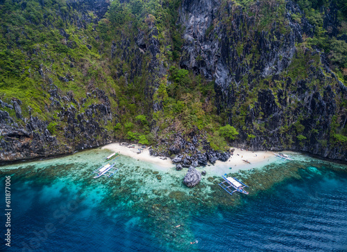 Secret Beach in El Nido, Palawan, Philippines. Tour C route and Sightseeing Place.