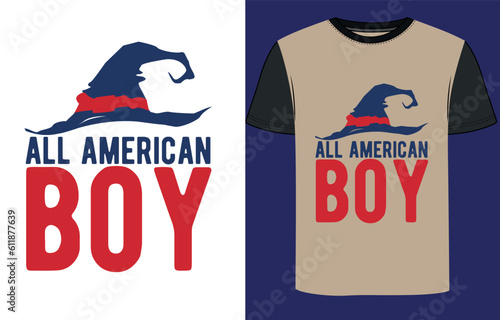 4th of July T-shirt design and U S A
