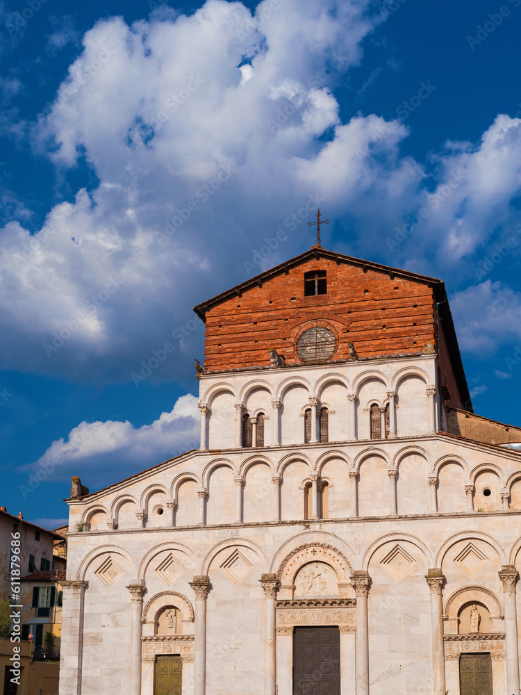 Romanesque Church of Santa Maria Forisportam (St Mary) erected in 12th century in the historical center of Lucca