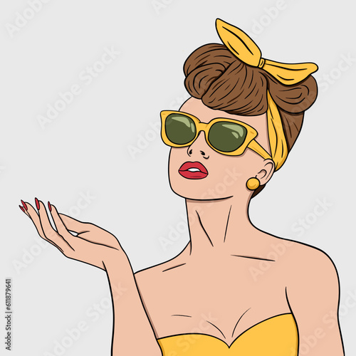 Illustration of pin up girl vector