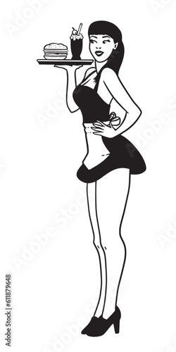 Illustration of pin up girl vector