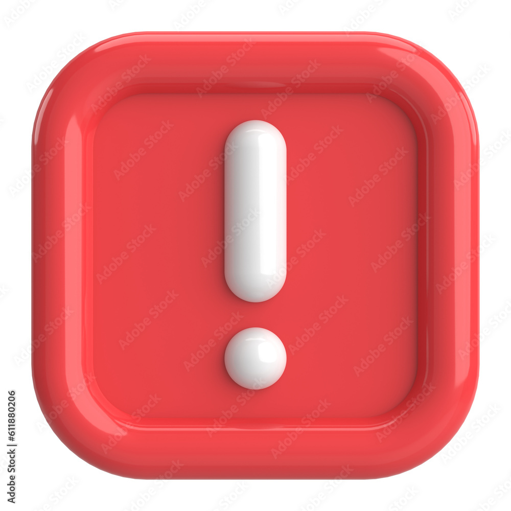 Warning sign. Exclamation mark. 3D illustration. Warning sign. Exclamation mark. 3D illustration.