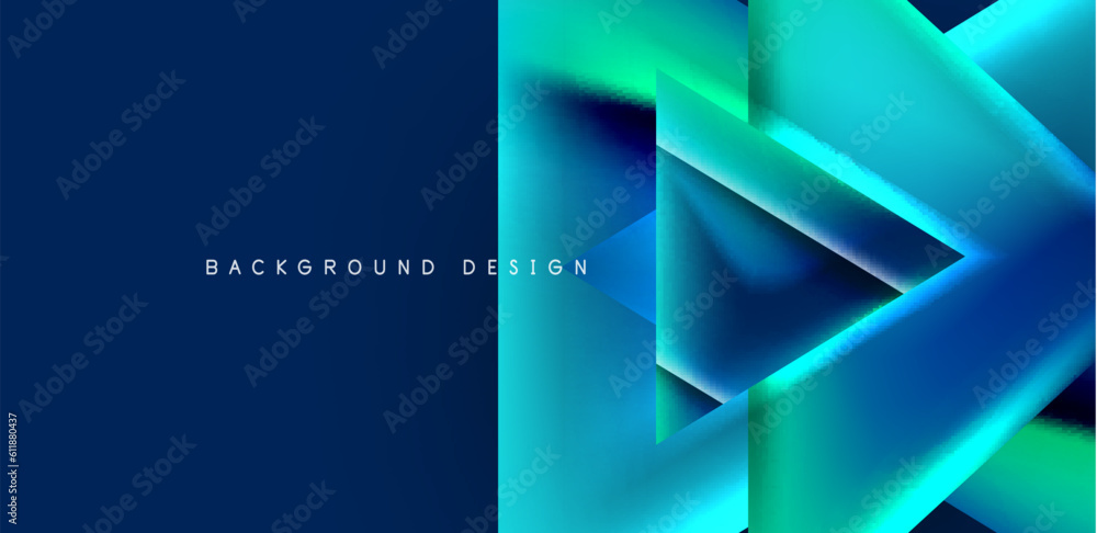Obraz premium Futuristic triangle vector abstract background with colorful fluid gradients