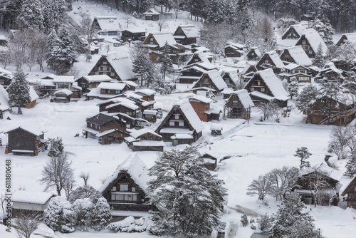 Shirakawa-go,Shirakawa Village,in the winter,World heritage site,Gifu,Japan