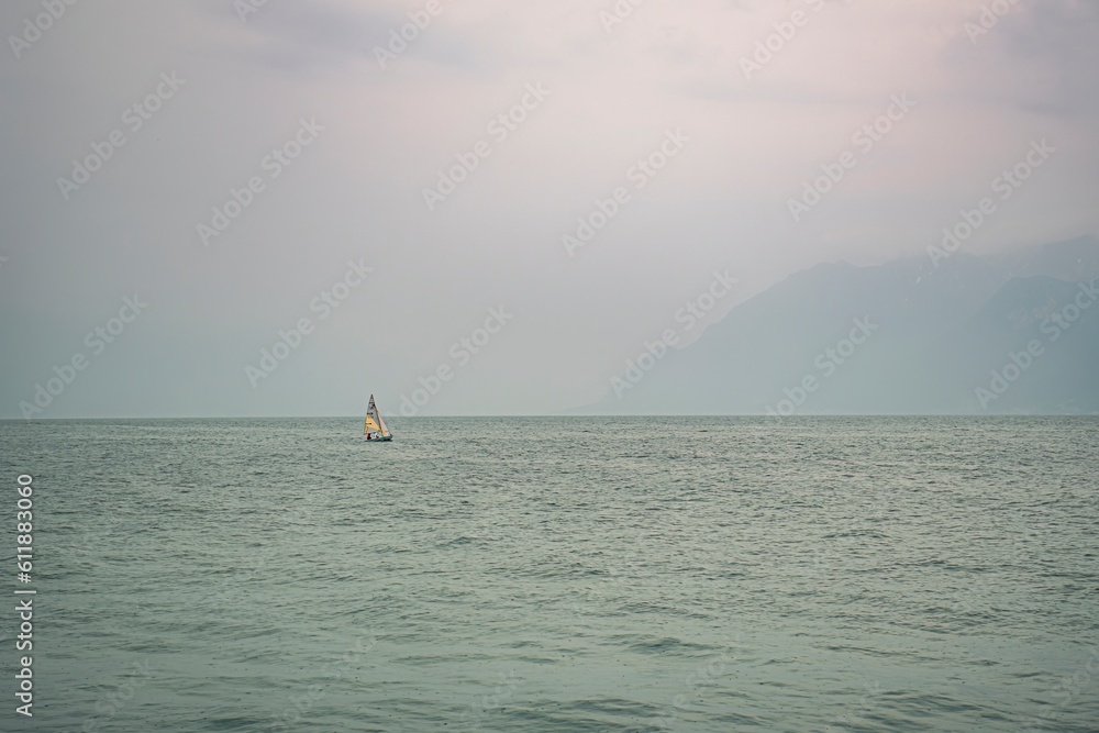 sailboat in the big sea