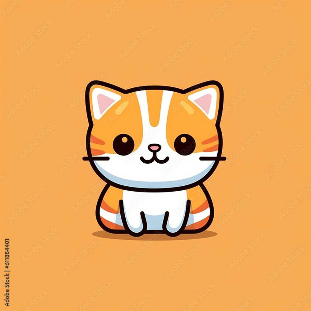 Fototapeta premium cartoon cute little cat