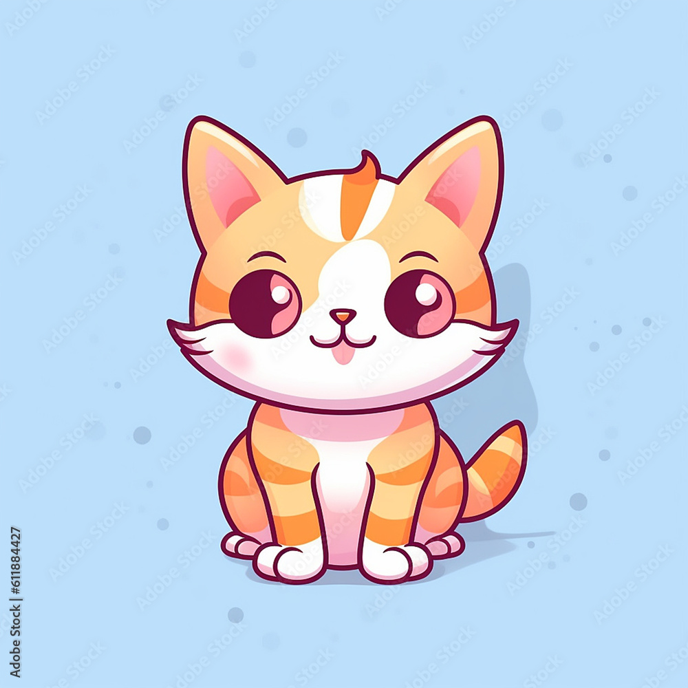 cartoon cute little cat
