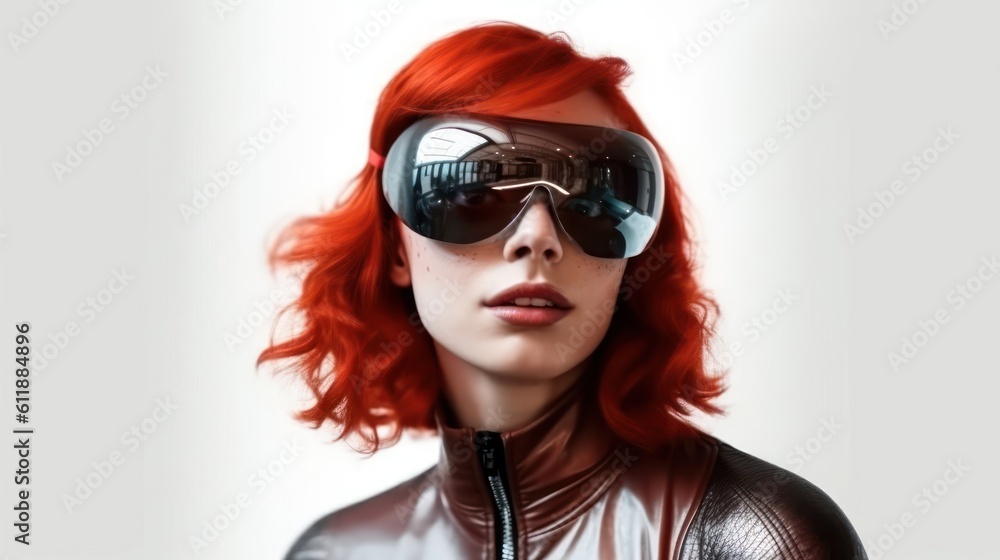 Beauty woman with VR glasses and clean Blackground. Beauty woman with VR glasses and clean Blackground.