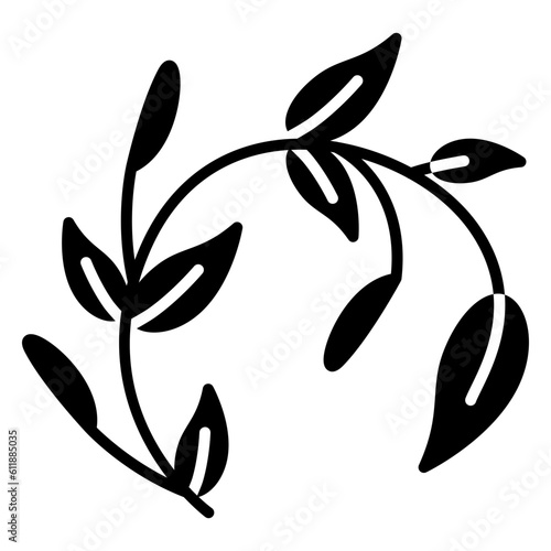 Fototapeta Naklejka Na Ścianę i Meble -  Illustration of Branch Leaves design Glyph Icon