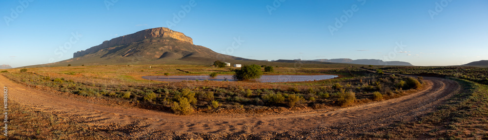 Rural scene showing Maskam Mountain near Vanrhgynsdorp. Western Cape. South Africa