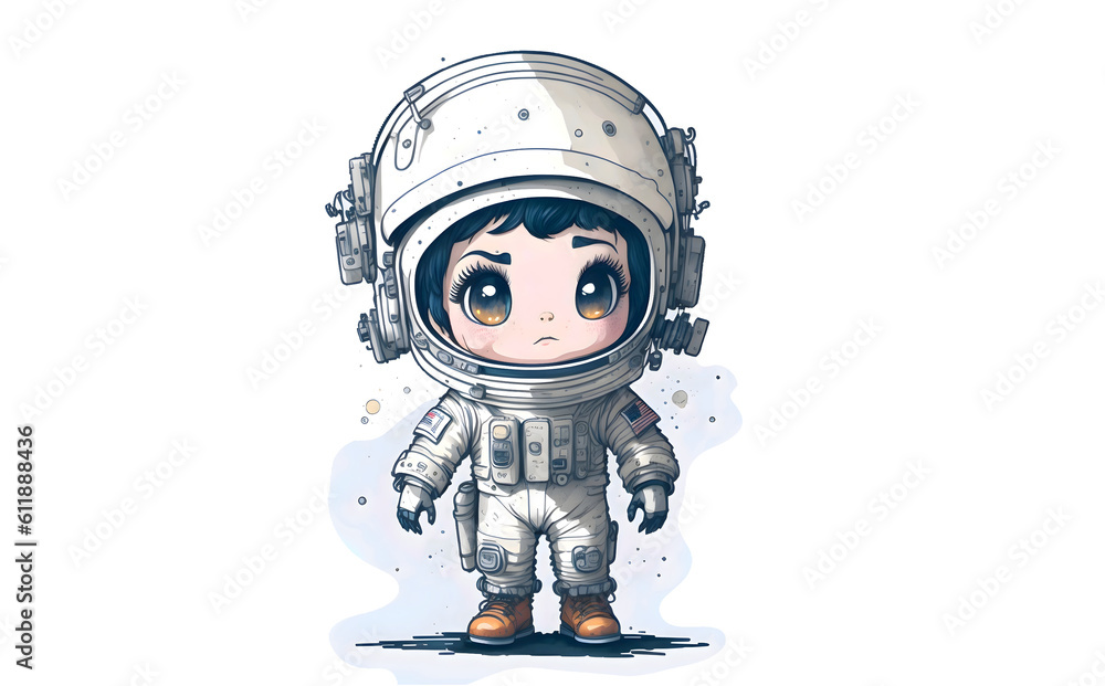 Cute little astronaut girl. Girl astronaut. Cute little astronaut girl. Girl astronaut.