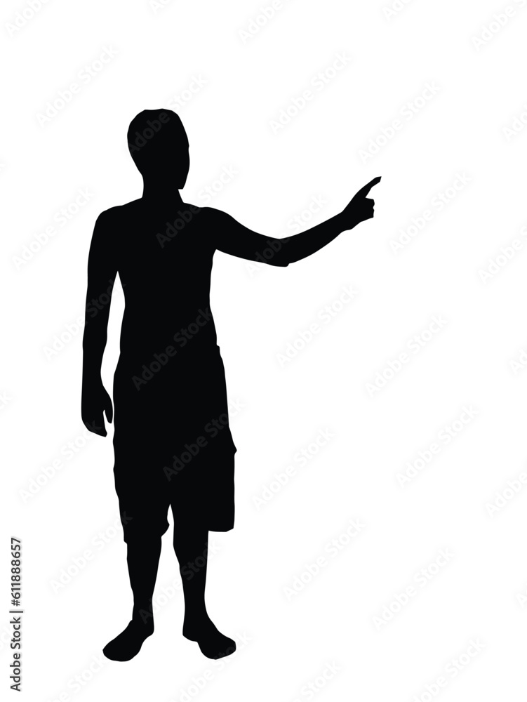 a man standing with his left thumb up. a man standing with his left thumb up.